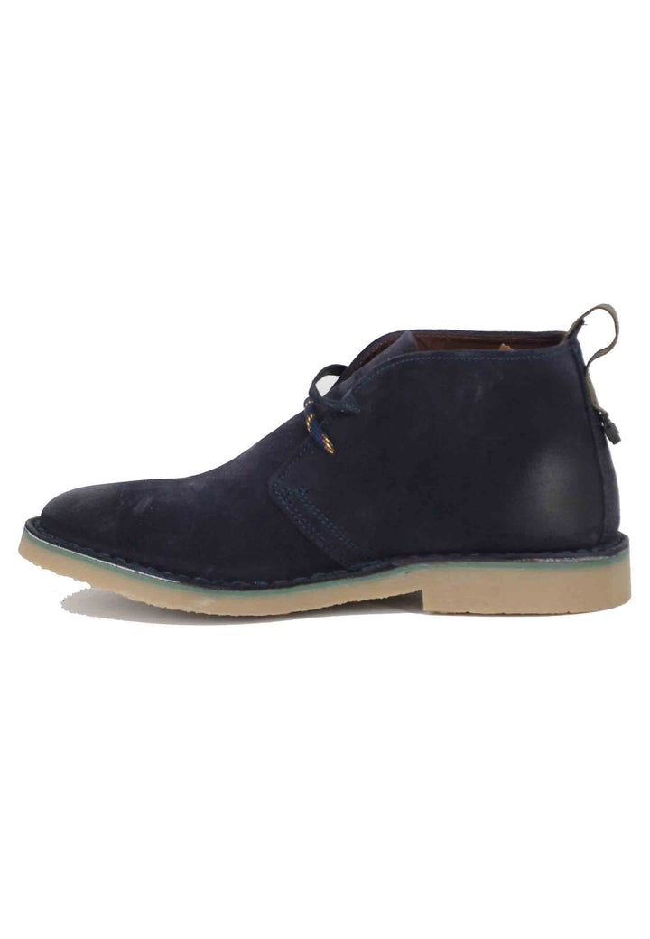 Spatarella Stivaletti polacchine uomo Overland in camoscio blu con suola in para Offerta Pasqua