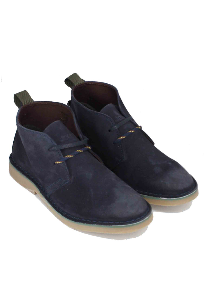 Spatarella Stivaletti polacchine uomo Overland in camoscio blu con suola in para Offerta Pasqua