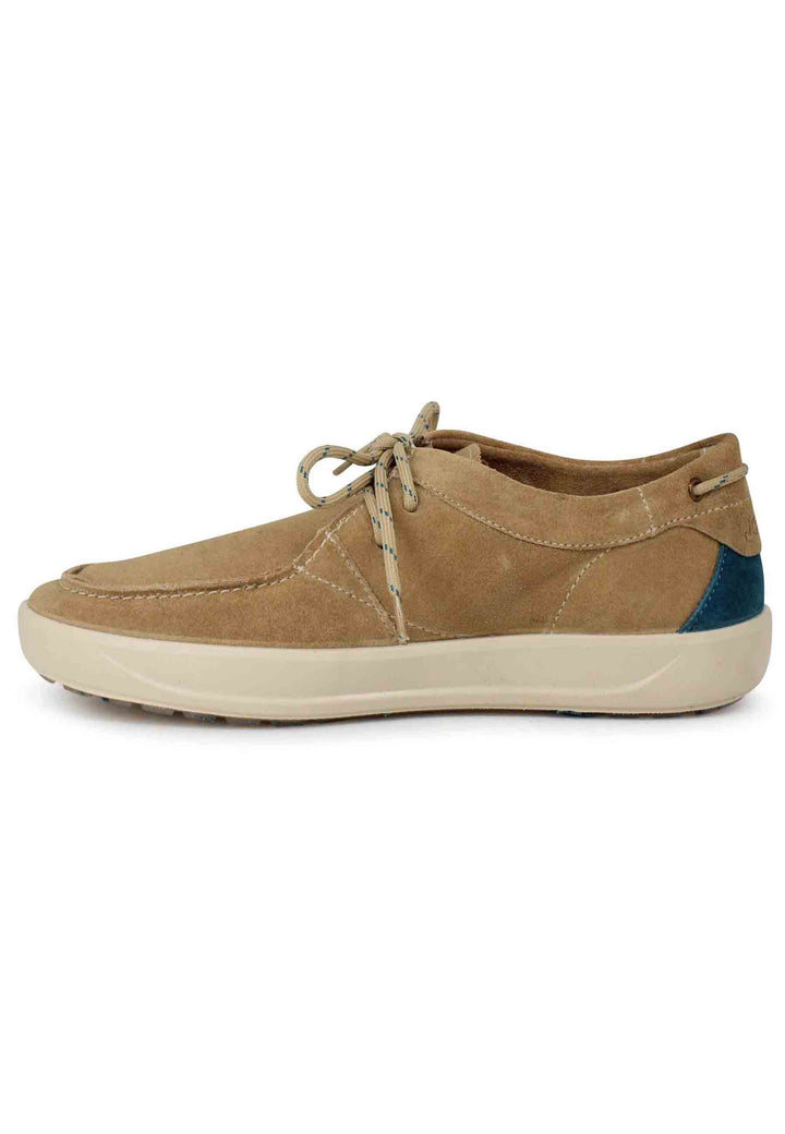 Spatarella Stringate uomo Bob Cat in camoscio beige con suola in gomma Vendita calda