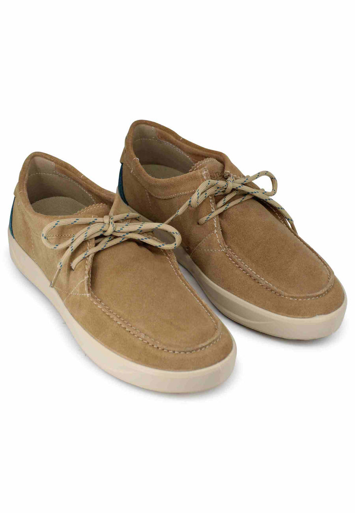 Spatarella Stringate uomo Bob Cat in camoscio beige con suola in gomma Vendita calda