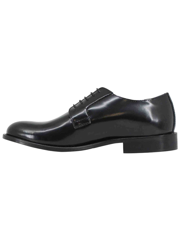 Spatarella Stringate uomo in pelle nera con suola in cuoio Offerta migliore