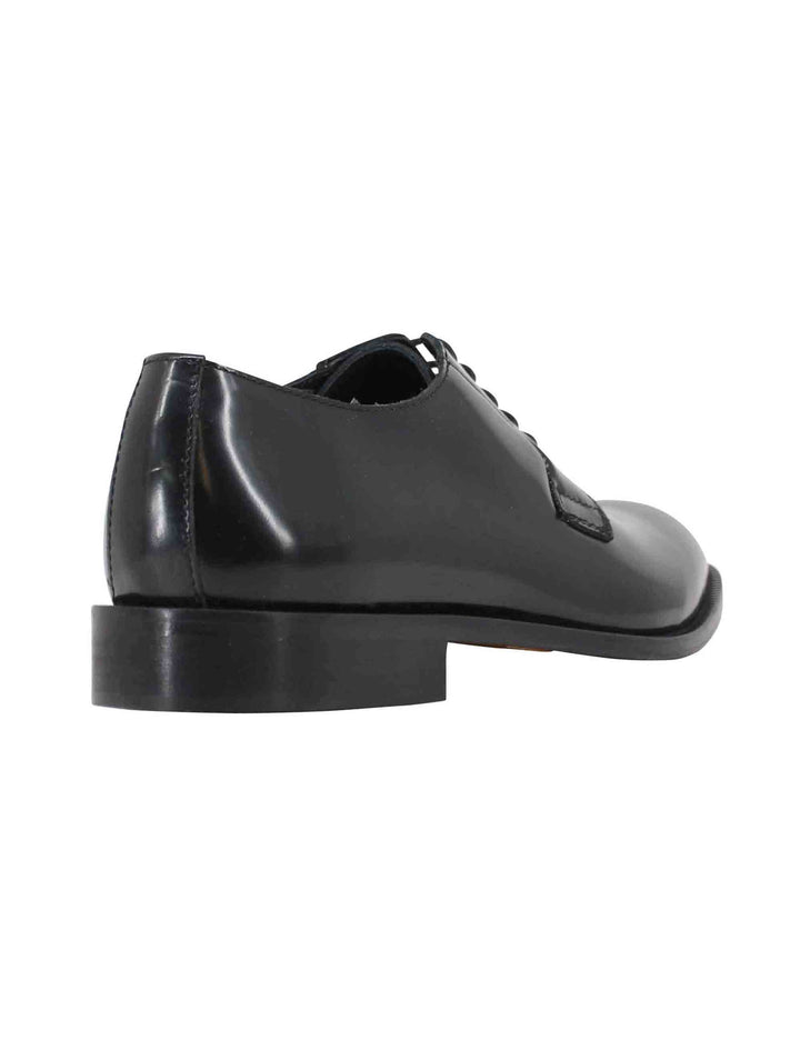 Spatarella Stringate uomo in pelle nera con suola in cuoio Offerta migliore