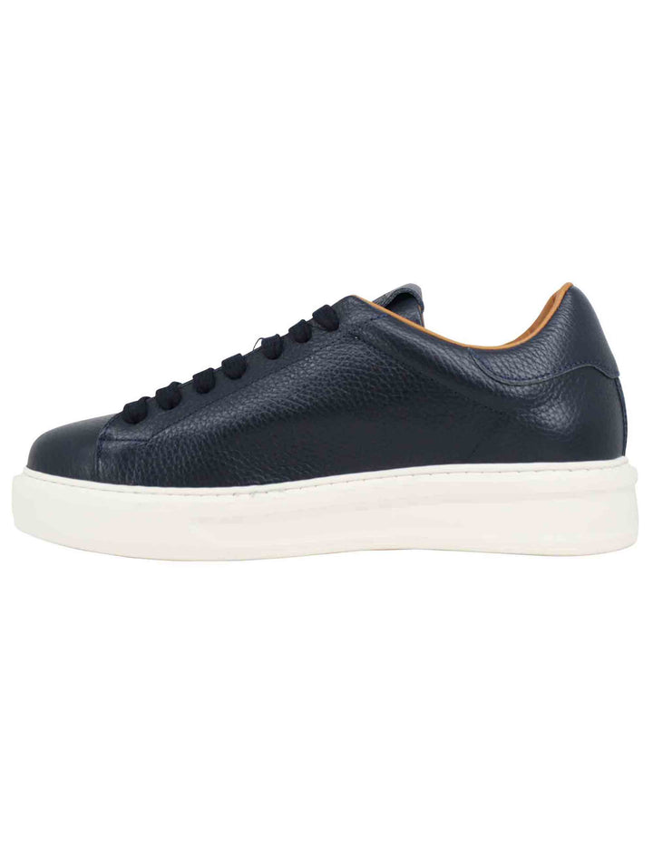 Spatarella Sneakers uomo in pelle blu martellata con suola alta in gomma Offerte giornaliere
