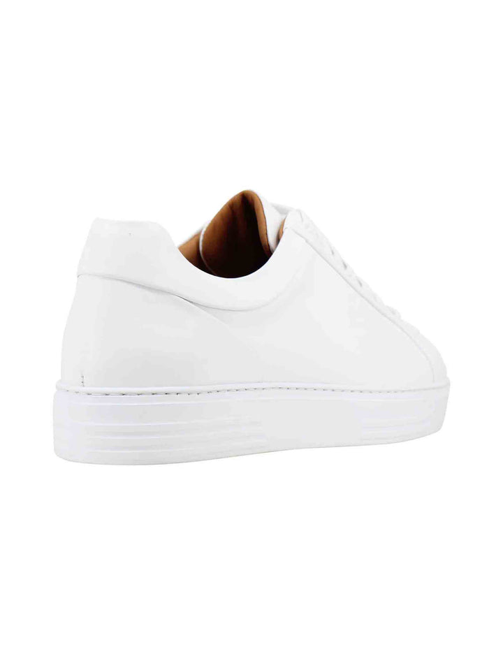 Spatarella Sneakers uomo in pelle bianca con suola alta in gomma extra light Super Saving Price