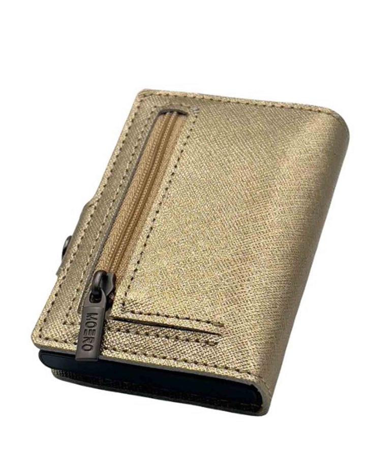 Spatarella Portatessere in pelle saffiano oro antigraffio con portamonete Rilascio limitato