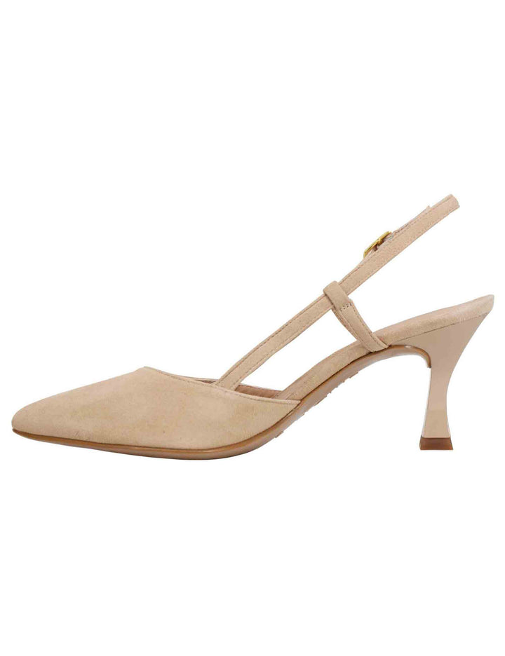 Spatarella Decollete slingback donna in camoscio nude tacco alto Solo un giorno rimasto