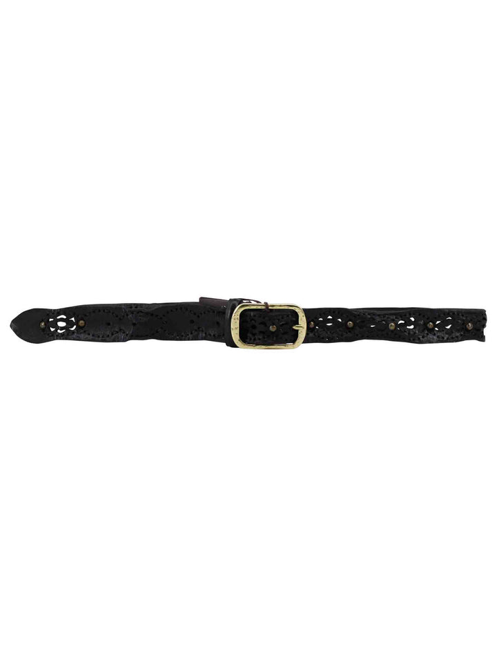 Spatarella Cinture donna in pelle nera con borchie 50% di sconto con spedizione gratuita