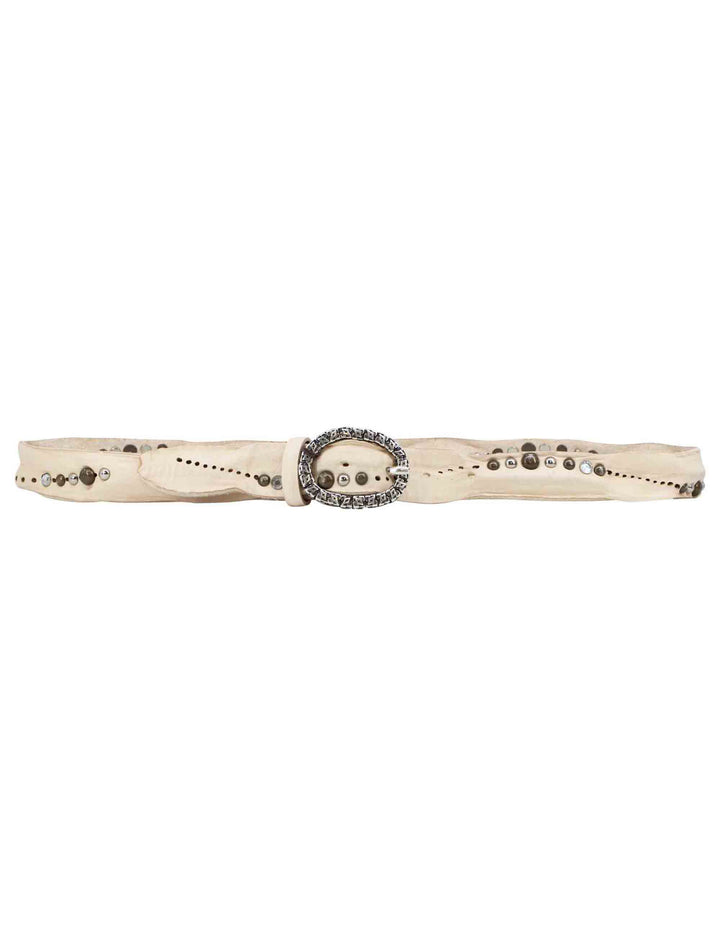 Spatarella Cinture donna in pelle bianca con borchie Officina