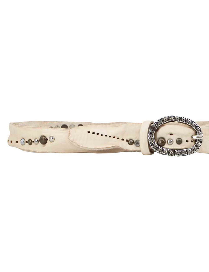 Spatarella Cinture donna in pelle bianca con borchie Officina