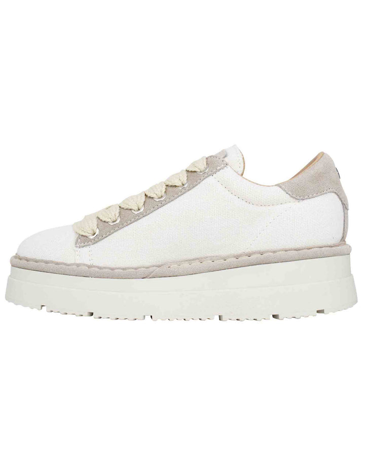 Spatarella Sneakers donna in tessuto bianco con fondo alto Black Friday Prezzi