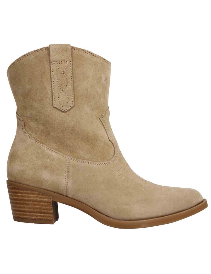 Spatarella Stivaletti texani donna in camoscio beige In vendita