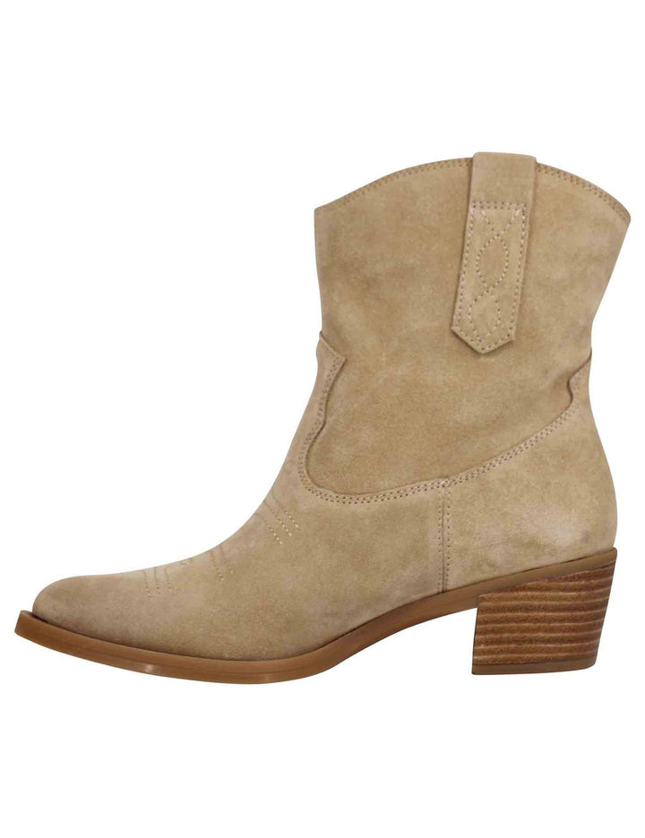 Spatarella Stivaletti texani donna in camoscio beige In vendita