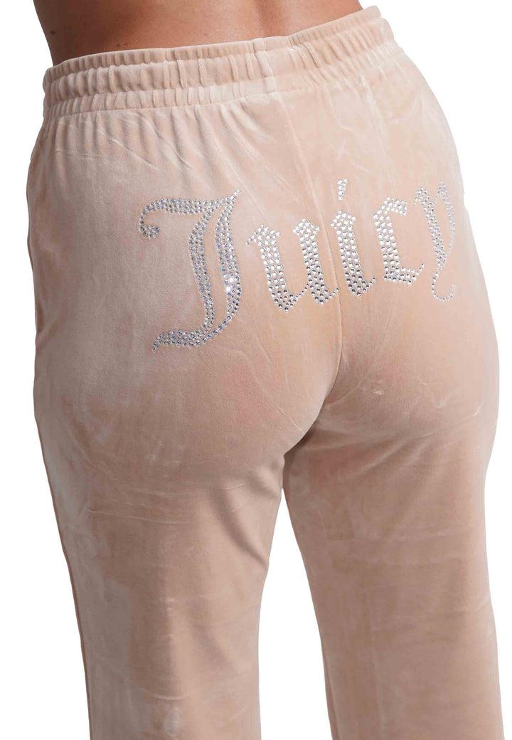 Spatarella Pantaloni donna Diamond in velluto beige con strass Nuovo