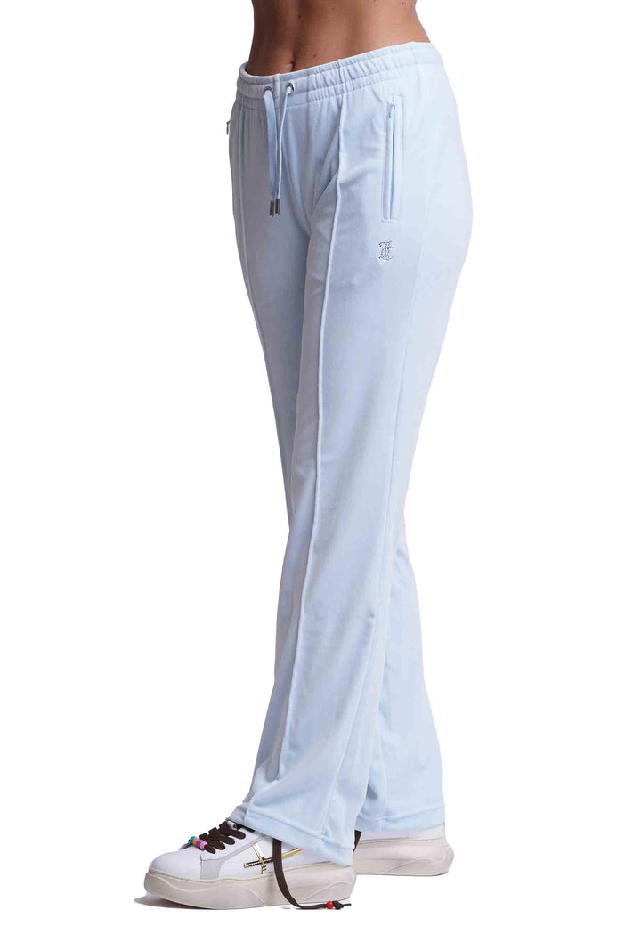 Spatarella Pantaloni donna Diamond in velluto celeste con strass Qualità