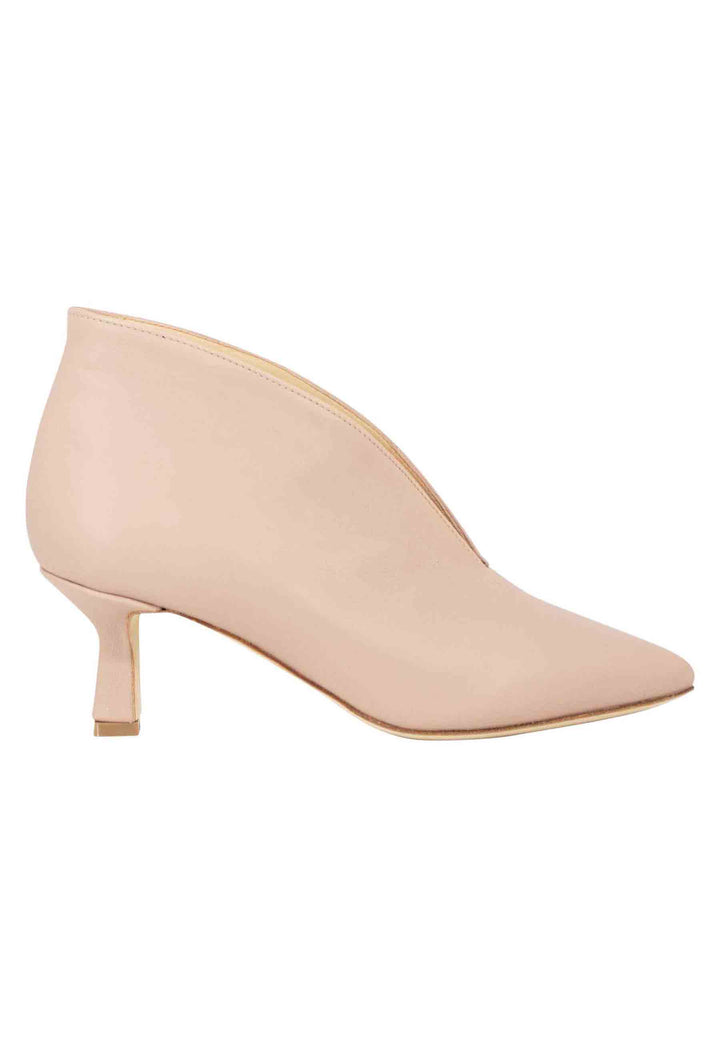 Spatarella Ankle boot donna in pelle cipria con tacco basso Promozione