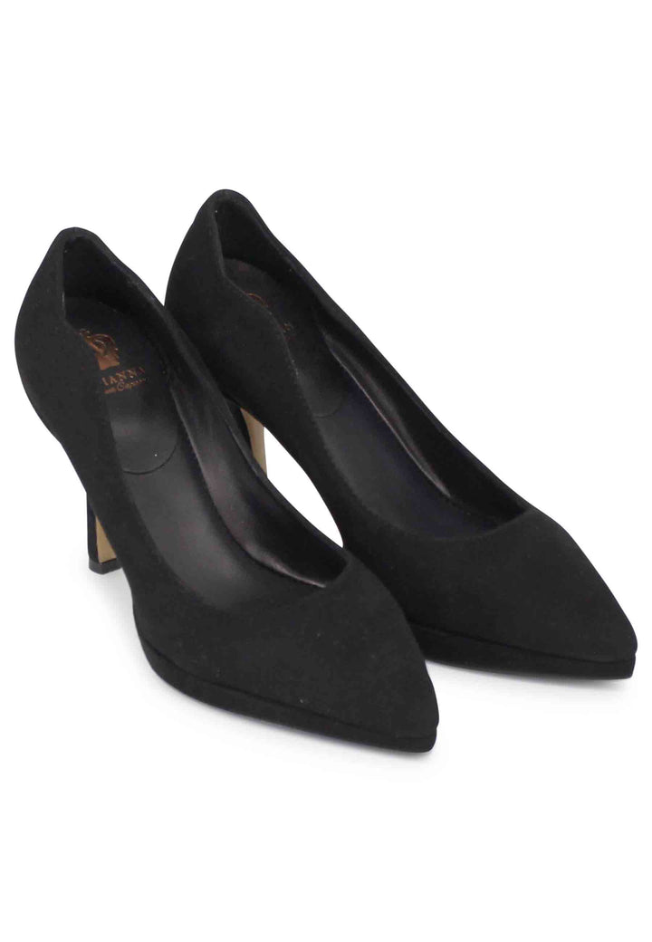 Spatarella Decollete donna in camoscio nero tacco alto Pezzi Unici