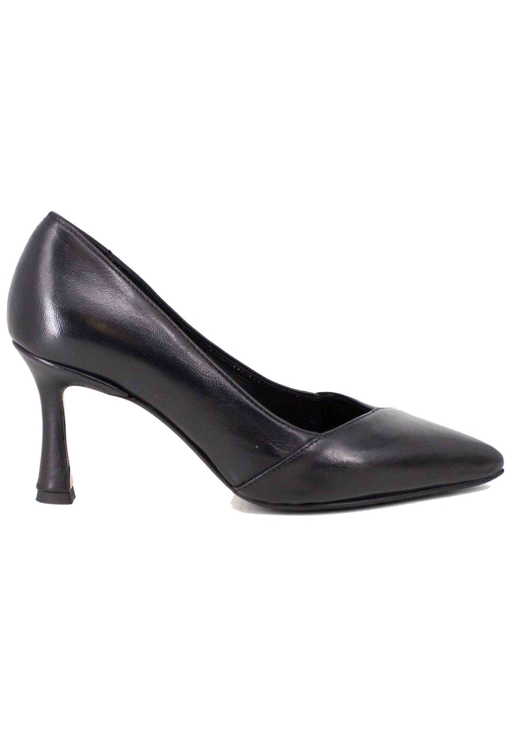 Spatarella Decollete donna in pelle nera tacco alto
