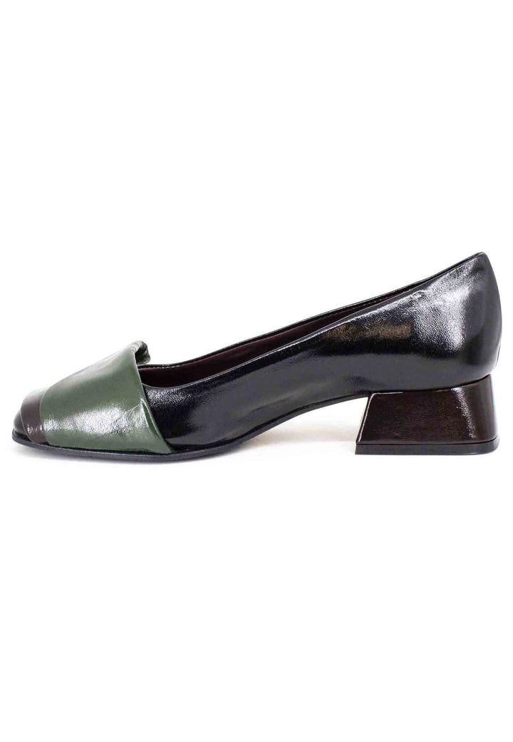 Spatarella Decollete donna in pelle nero tacco basso Consegna Veloce