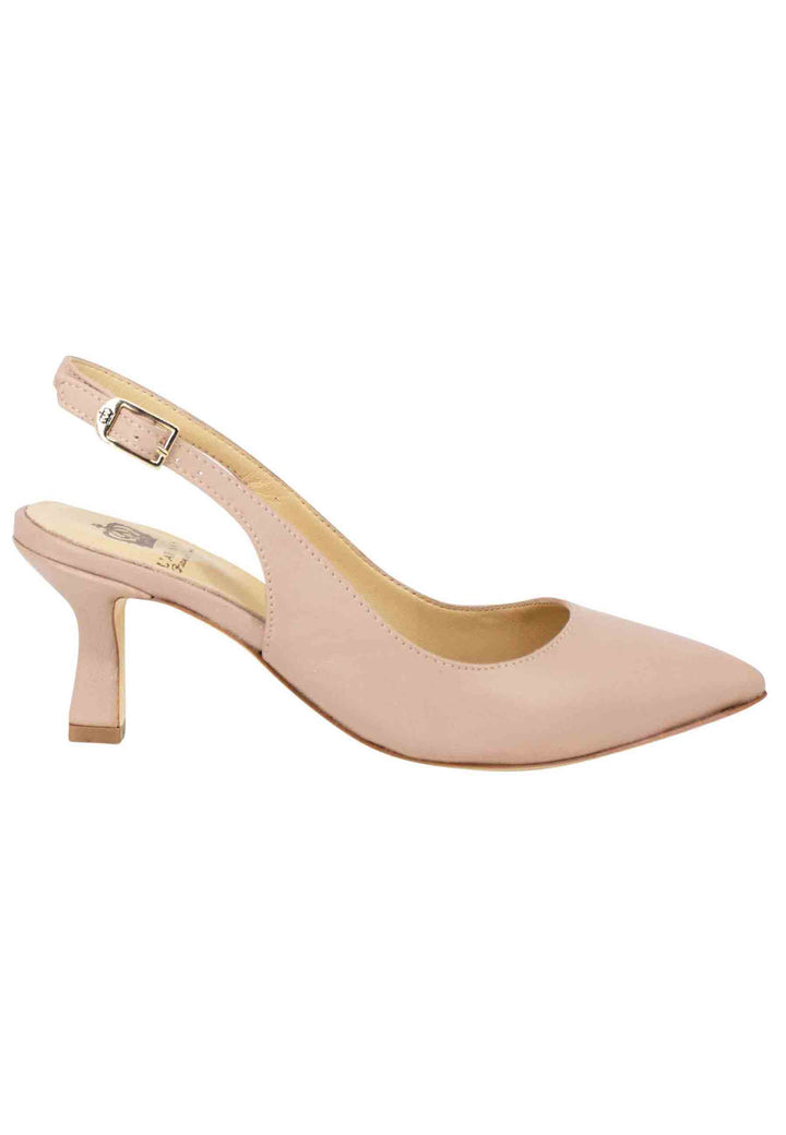 Spatarella Decollete slingback donna in pelle cipria suola in cuoio Prezzo Ridotto