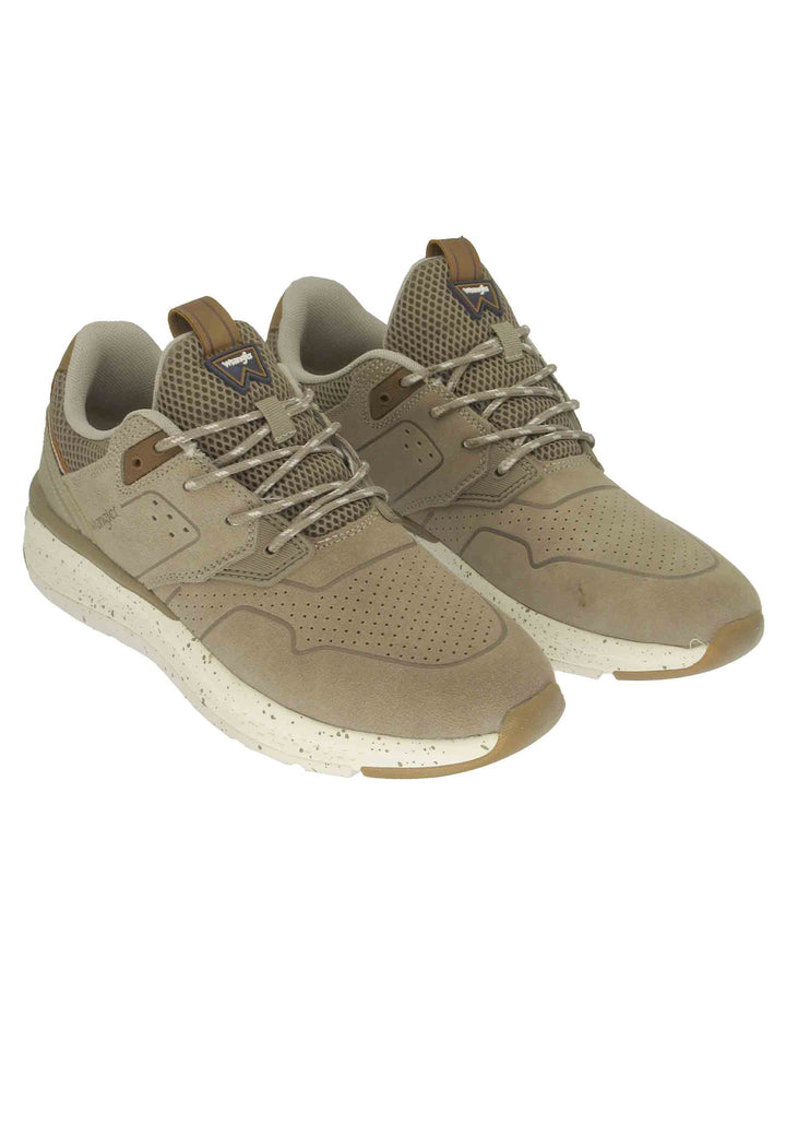 Spatarella Sneakers uomo Pioneer Suede in pelle sabbia con suola ultra light e memory foam Outlet