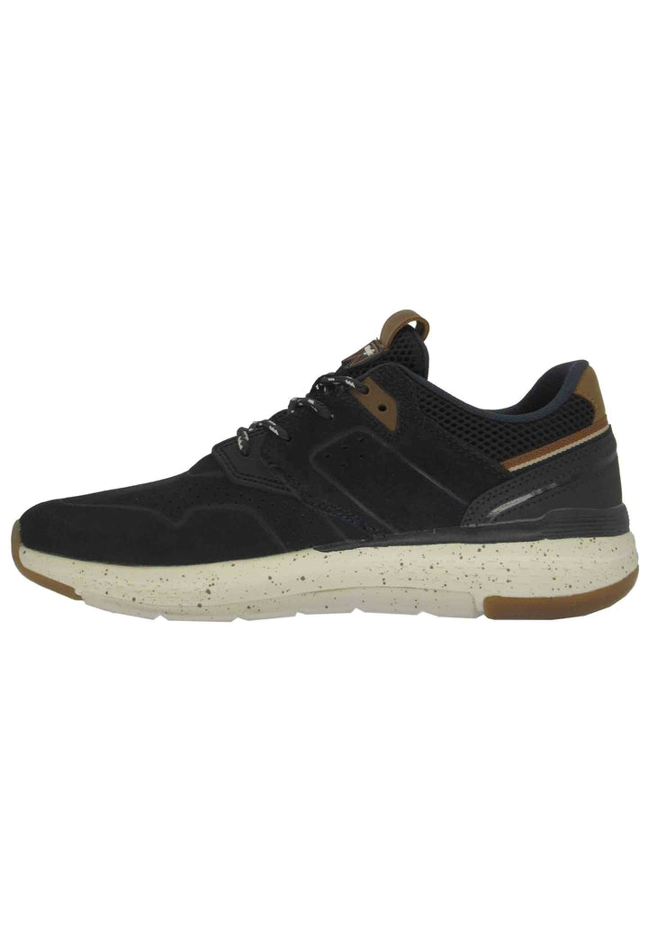 Spatarella Sneakers uomo Pioneer Suede in pelle blu con suola ultra light e memory foam In Vendita