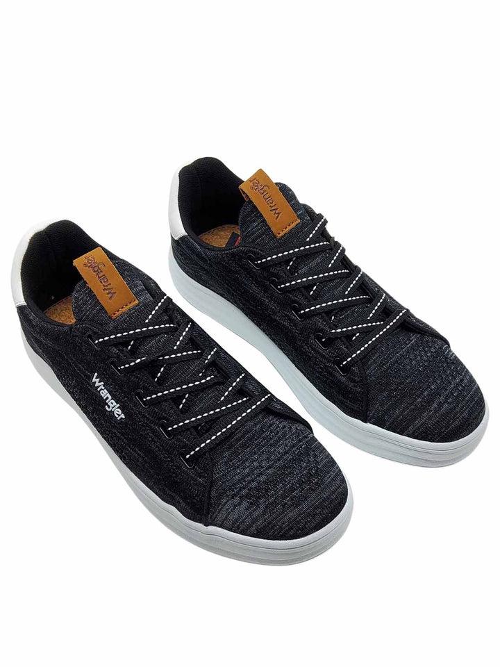 Spatarella Calzature Uomo Sneakers Jelly Stringate in Tessuto Nero e Suola in Gomma Bianca Ultra Leggera Vendita Economica