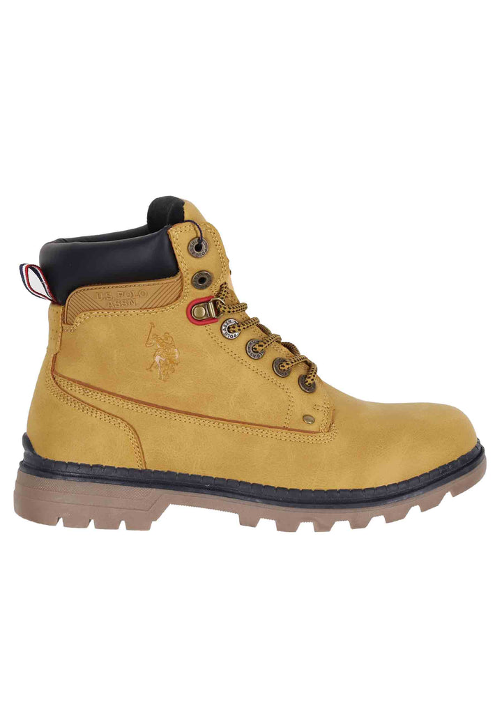 Spatarella Stivaletti anfibi uomo in eco pelle miele con suola carrarmato Moda