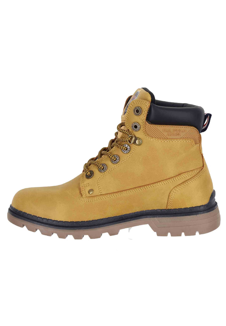 Spatarella Stivaletti anfibi uomo in eco pelle miele con suola carrarmato Moda