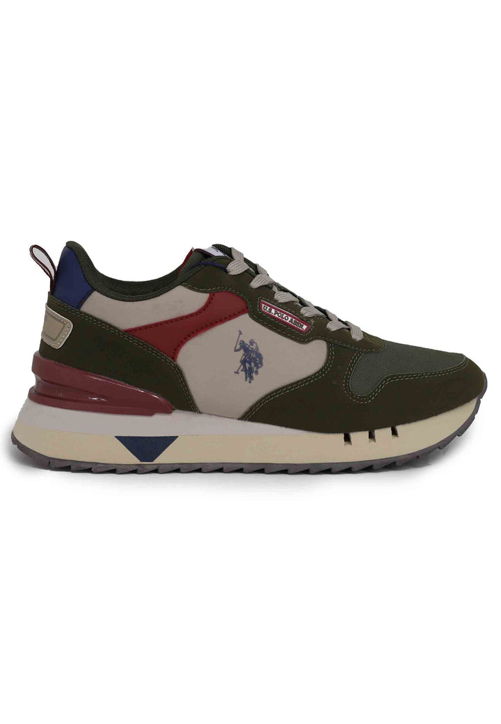 Spatarella Sneakers uomo in tessuto verde con suola alta Spedizione gratuita