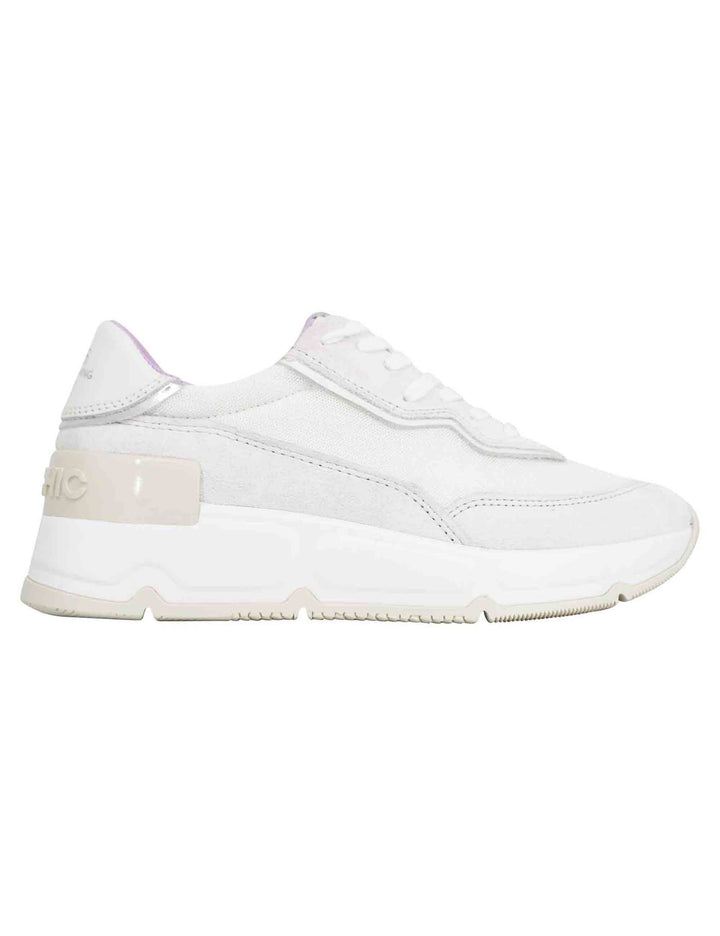 Spatarella Sneakers donna in pelle e tessuto bianco Grande vendita