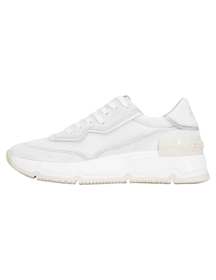 Spatarella Sneakers donna in pelle e tessuto bianco Grande vendita