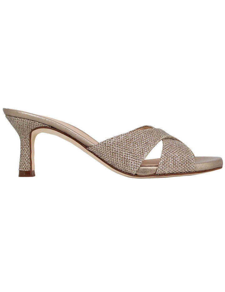 Spatarella Sandali scalzati donna in tessuto glitter bronzo Vendite stagionali