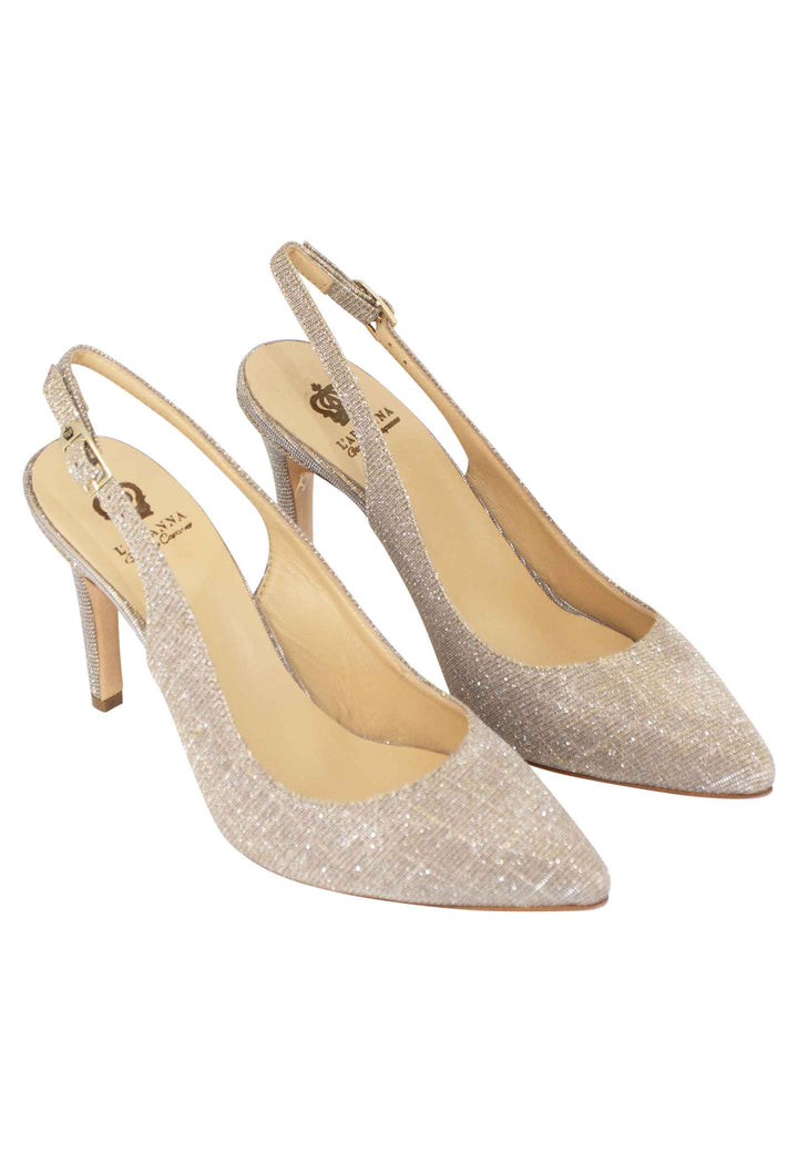Spatarella Decollete slingback donna in tessuto nude tacco alto Bestseller