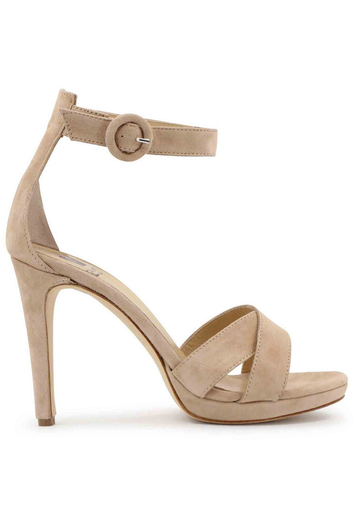Spatarella Sandali donna in camoscio nude con tacco alto e cinturino alla caviglia Offerte giornaliere