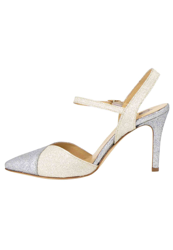 Spatarella Sandali donna in glitter argento con cinturino alla caviglia Enormi risparmi