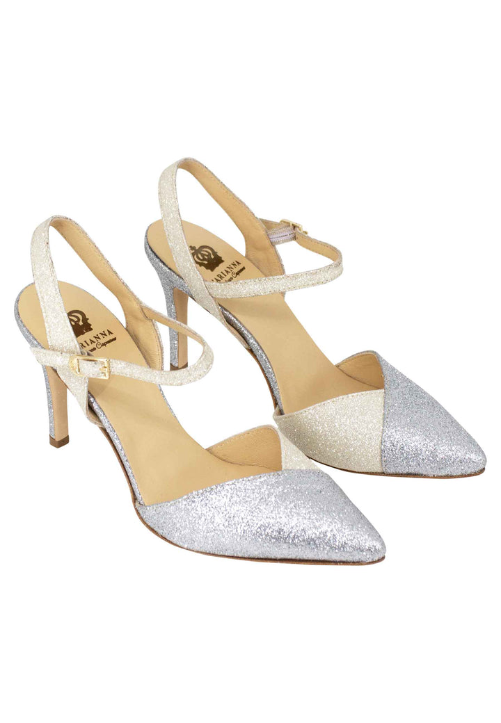 Spatarella Sandali donna in glitter argento con cinturino alla caviglia Enormi risparmi