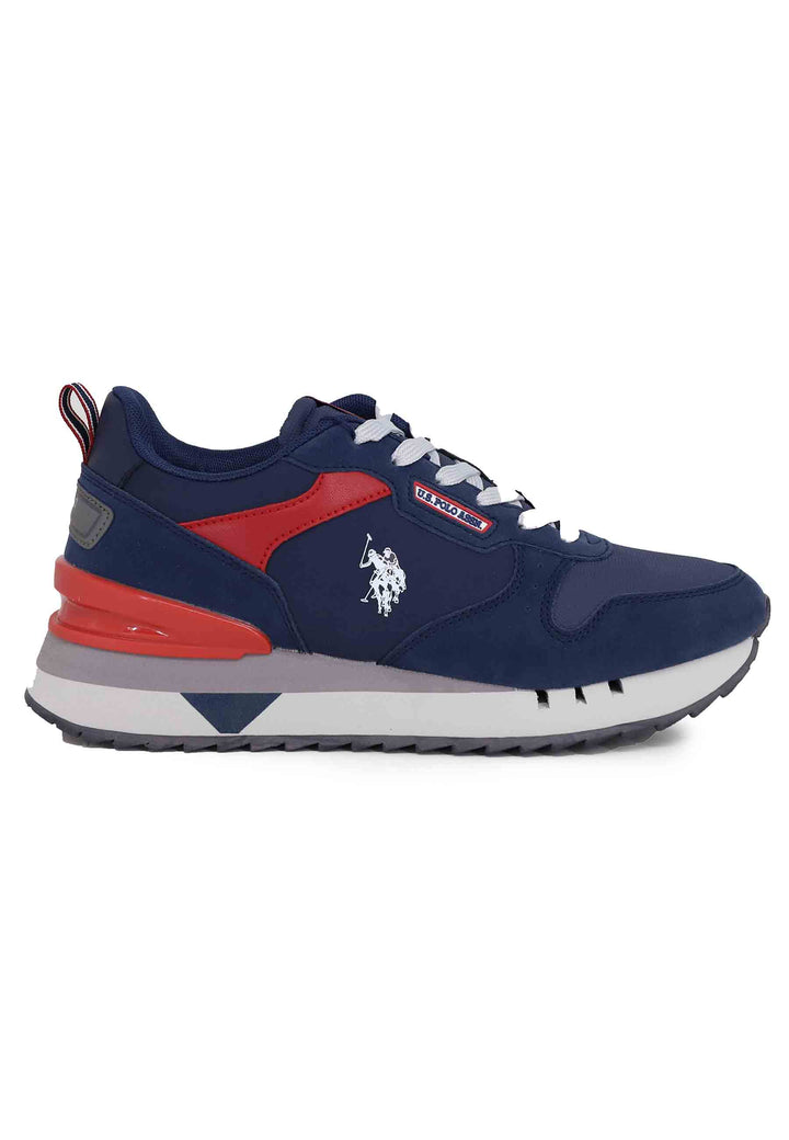 Spatarella Sneakers uomo in tessuto blu con suola alta