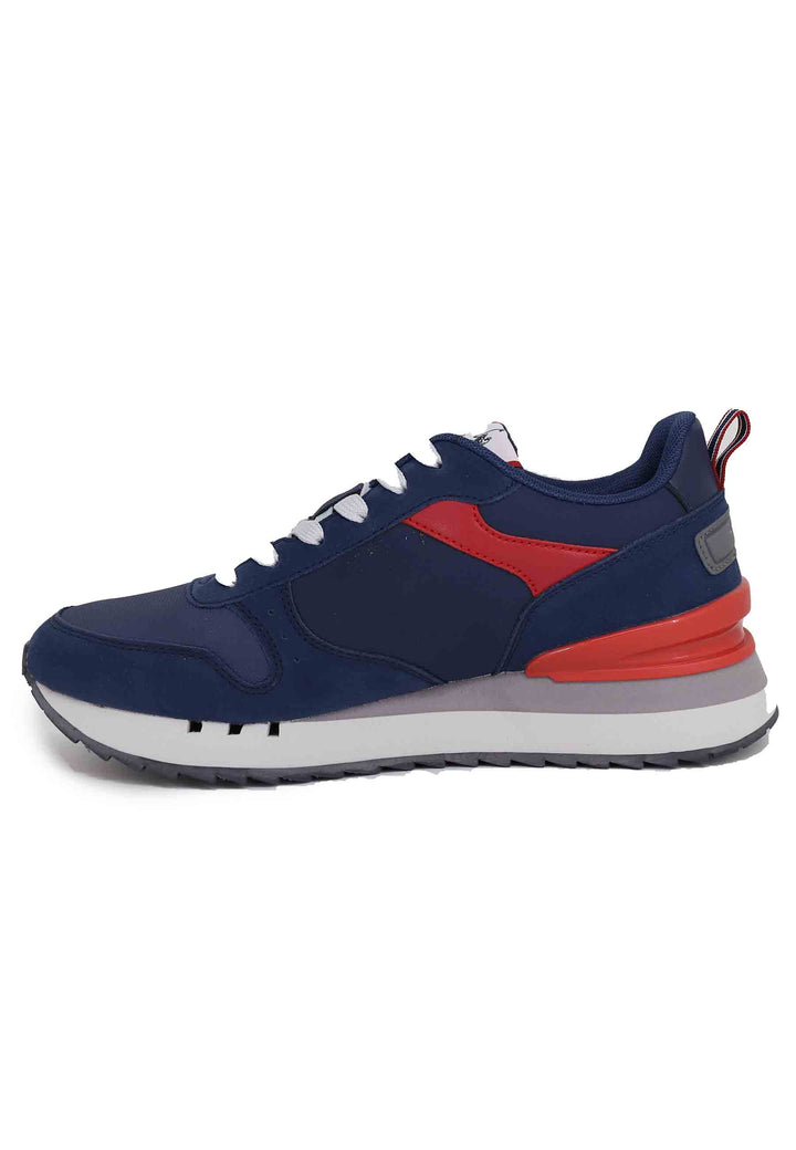 Spatarella Sneakers uomo in tessuto blu con suola alta Only for today