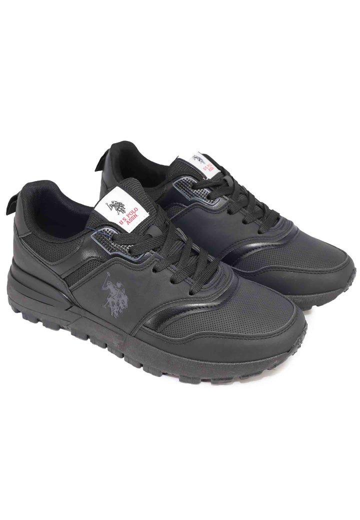 Spatarella Sneakers uomo in eco pelle nero Enormi sconti