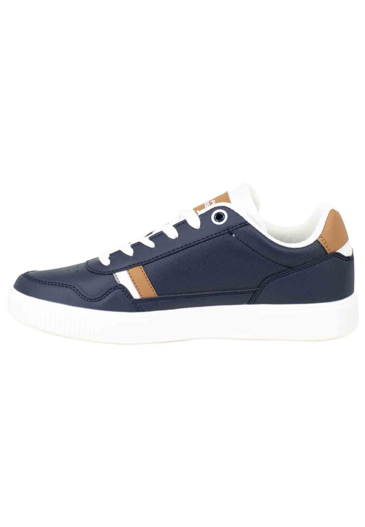 Spatarella Sneakers uomo in eco pelle e tessuto blu Trasporto libero internazionale