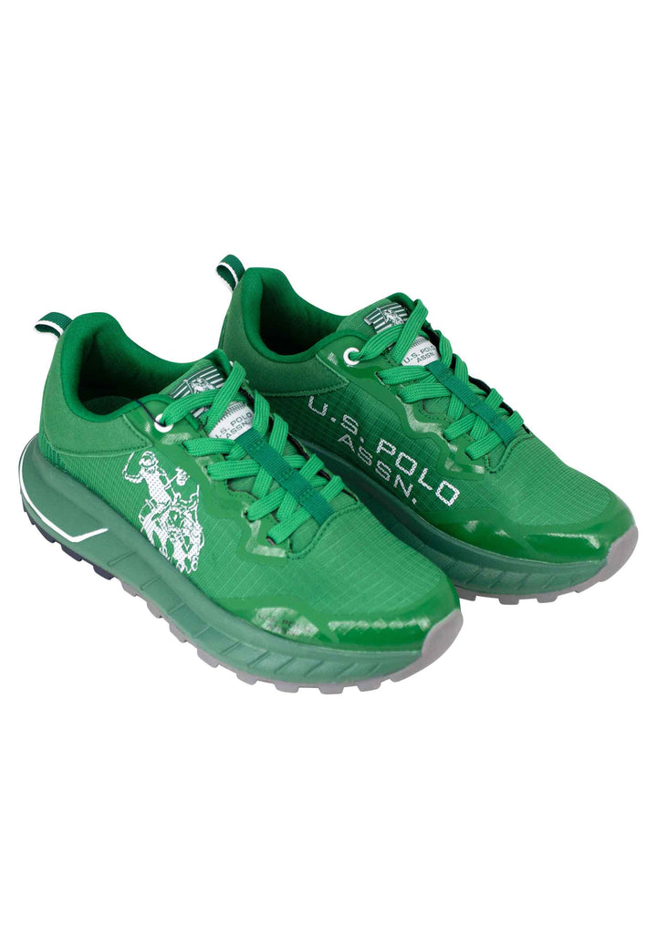 Spatarella Sneakers uomo in camoscio e tessuto verde Esporta salva
