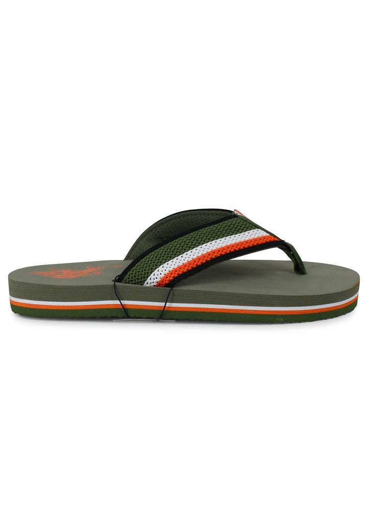 Spatarella Infradito uomo in tessuto verde con suola in gomma leggera Black Friday Prezzi