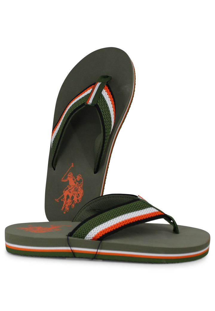 Spatarella Infradito uomo in tessuto verde con suola in gomma leggera Black Friday Prezzi