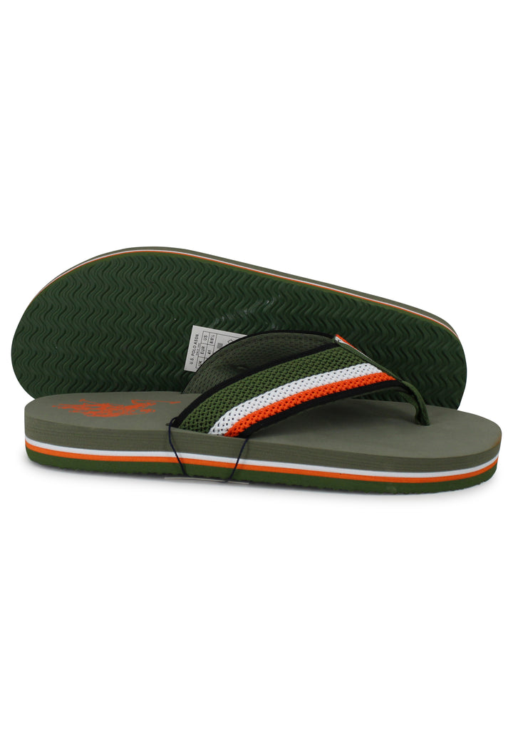 Spatarella Infradito uomo in tessuto verde con suola in gomma leggera Black Friday Prezzi