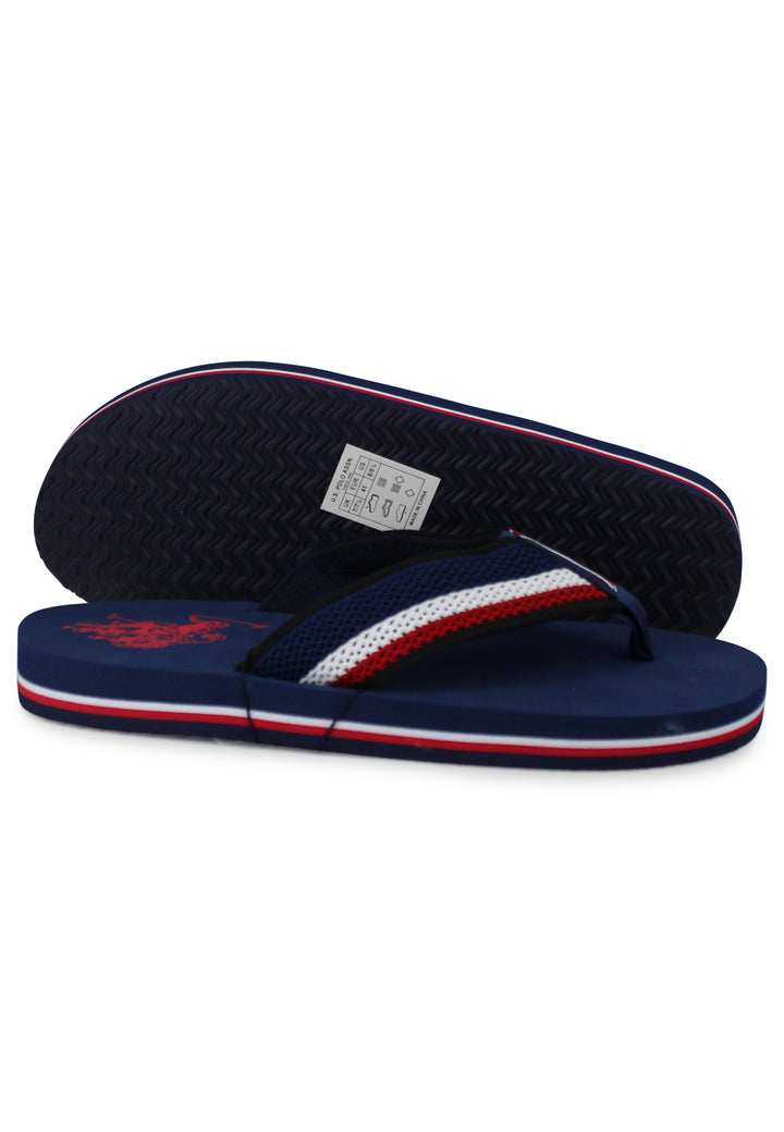 Spatarella Infradito uomo in tessuto blu con suola in gomma leggera In vendita