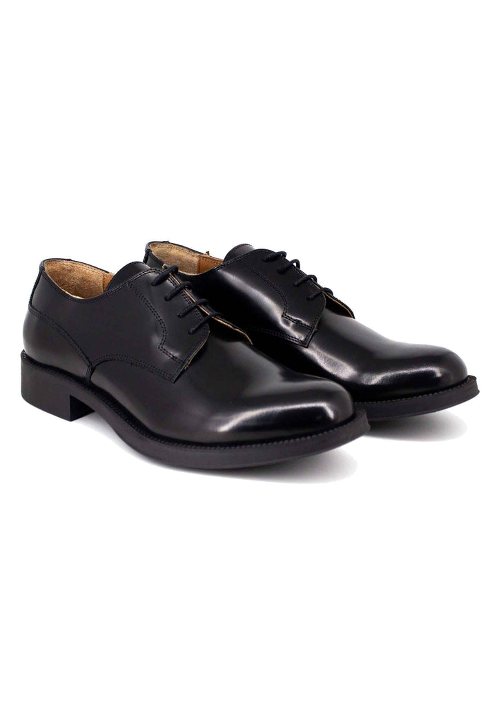 Spatarella Stringate uomo in pelle nera con suola in gomma 2025