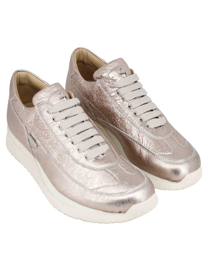 Spatarella Sneakers donna in pelle laminata rosa Qualità Garantita