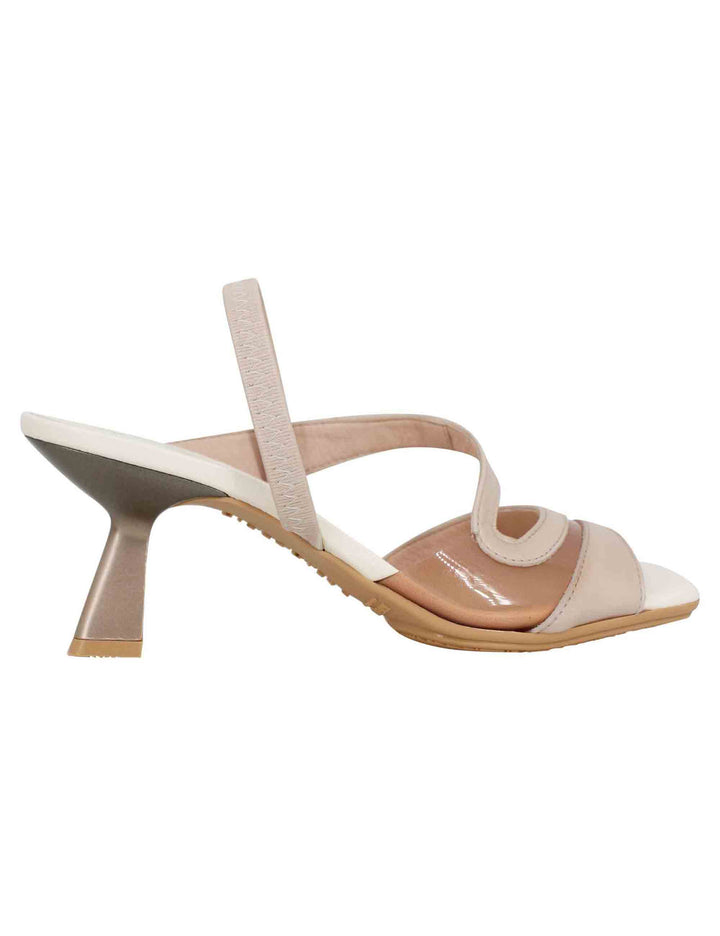 Spatarella Sandali slingback donna in pelle panna con punta quadra Fino Al -60%