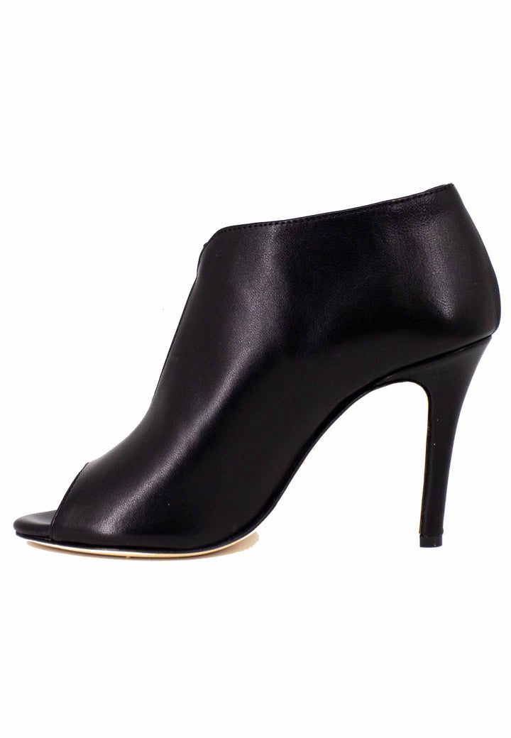 Spatarella Sandali donna in pelle nera con cinturino e tacco alto Outlet