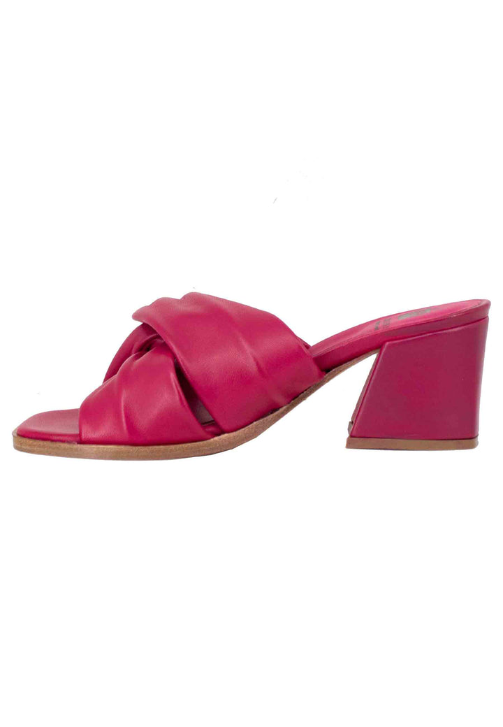 Spatarella Sandali donna in pelle rossa con incrocio senza cinturino Hotsell